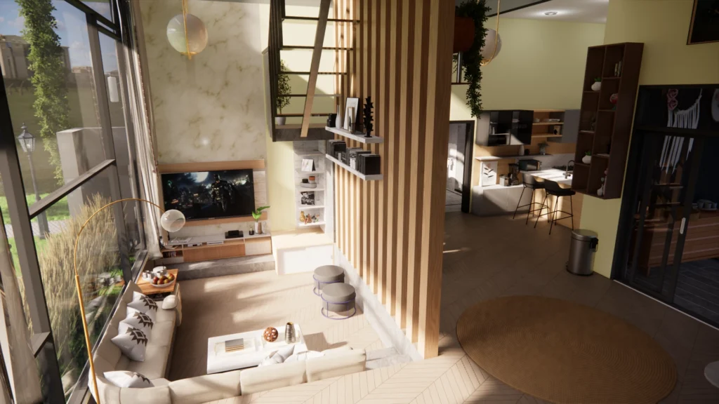 Double-height family home